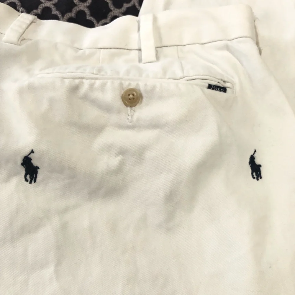 Polo Ralph Lauren Chino Pants Mens 40 White All Over Pony Slim Fit Preppy Casual